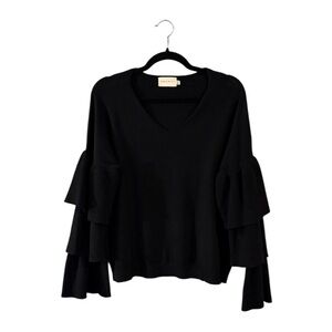 ⭐️ Dreamers ($80) Tiered Bell Sleeve V-Neck Sweater - PTP 25